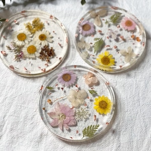 10CM Floral Resin Customised Name Coaster