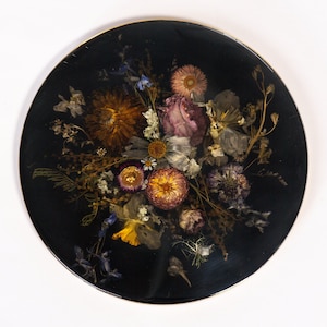 Resin Preserved Flowers | Dried Floral Preservation | Bridal Bouquet Keepsake | Preserve Flower Tray | Wedding Bouquet Custom Epoxy Gold Wal