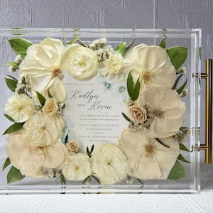 Acrylic Tray | Flower Preservation | Pressed Frame |Wedding Flower Preservation | wedding invite | Resin Tray|preserve wedding bouquet