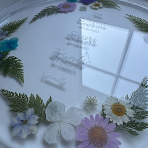 Custom Flower 12” Tray, Custom Floral Resin Tray, Flower Tray, Jewelry Tray, Flowers, Serving Tray, Flower Art, Unique Gift, 12” Resin Tray